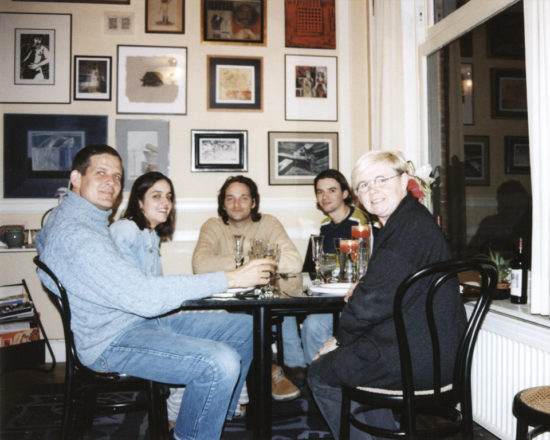 Dinner at Veerle Rooms' home in Antwerp, January 1998